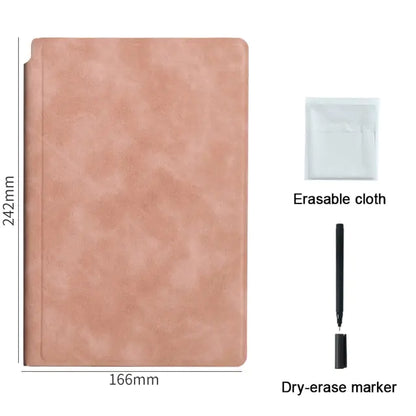 Reusable Whiteboard Notebook Leather Memo